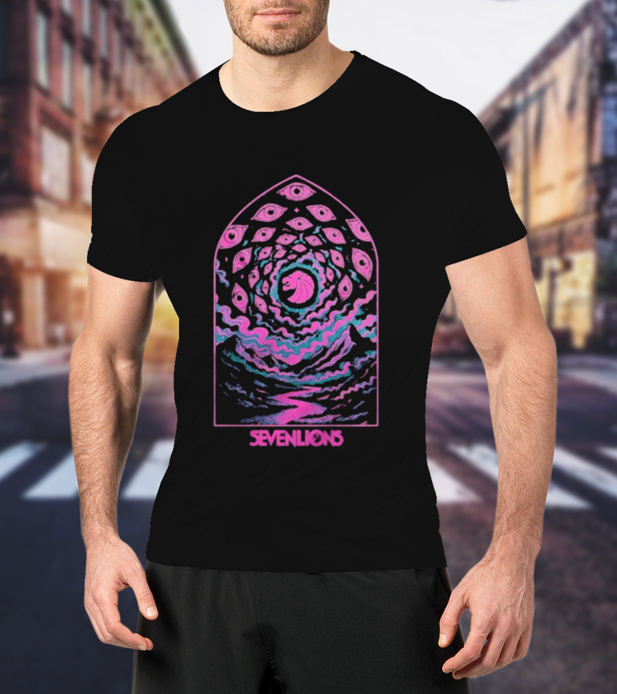 Seven Lions Pink Cosmic Spiral Vision T-Shirt