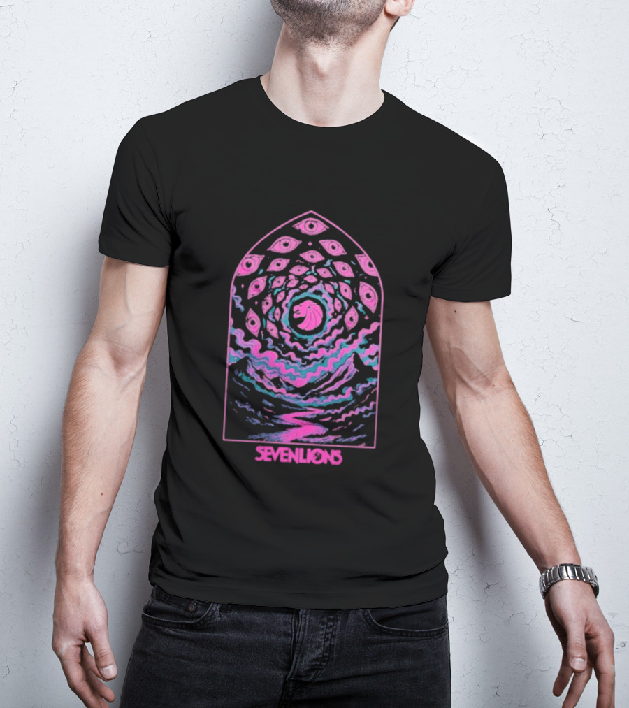 Seven Lions Pink Cosmic Spiral Vision T-Shirt