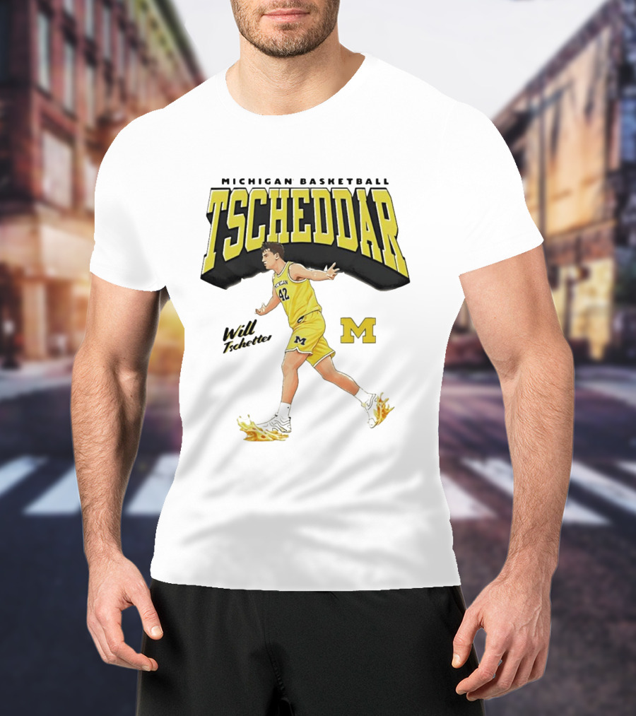Michigan Basketball Tscheddar Will Tschetter Wolverines M T-Shirt