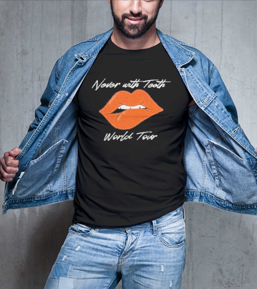 Never With Teeth World Tour Orange Lips T-Shirt