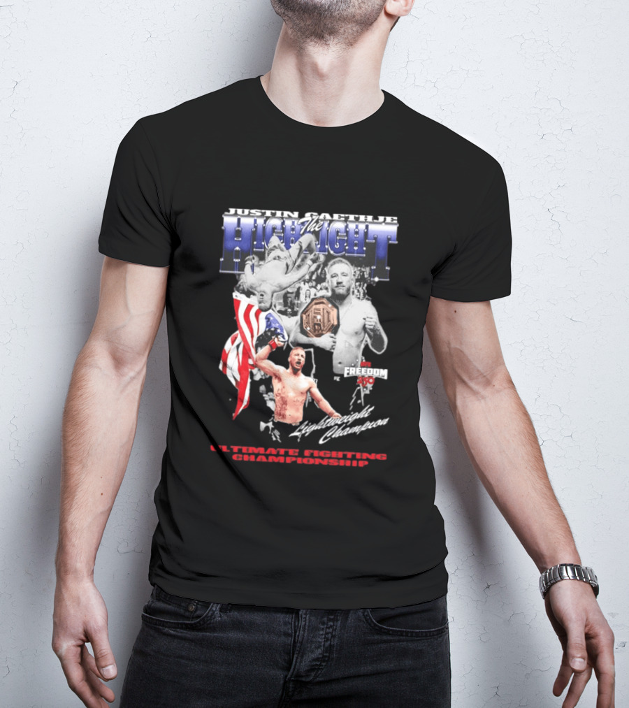 Justin Gaethje The Highlight 2026 Freedom 250 Lightweight Champion Ultimate Fighting Championship T-Shirt