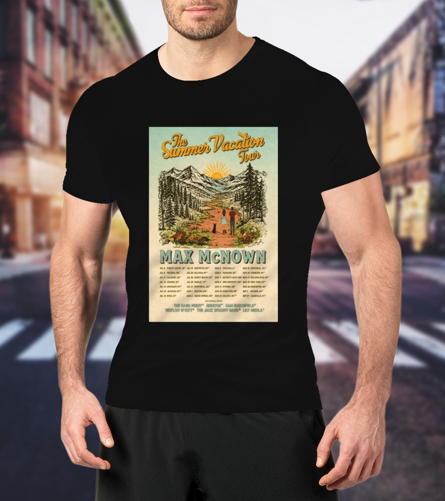The Summer Vacation Tour 2026 Max McNown Concert Dates And Locations T-Shirt