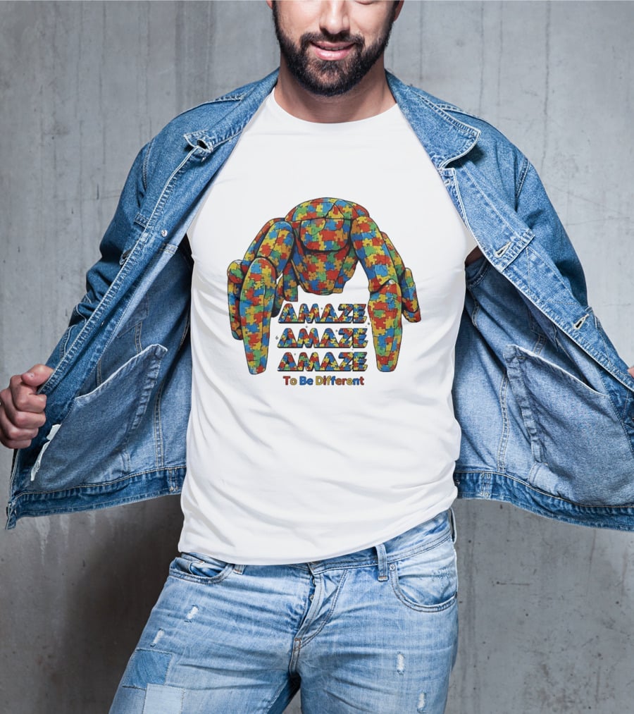 Amaze Amaze Amaze Puzzle Piece Spider To Be Different T-Shirt