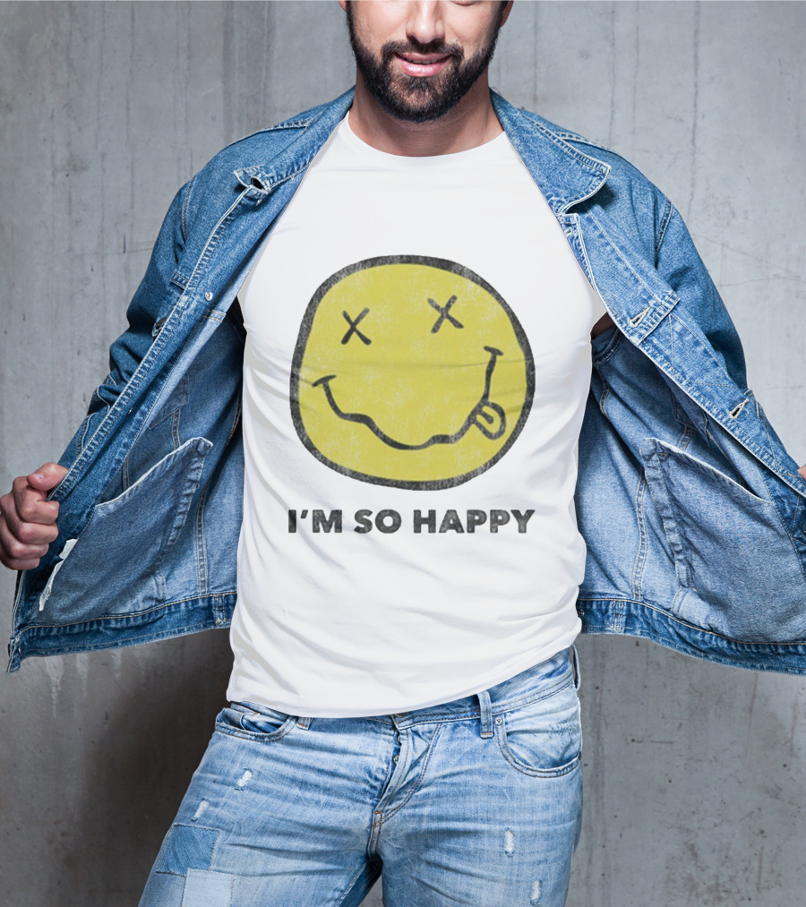 Nirvana Smiley Face I'm So Happy T-Shirt