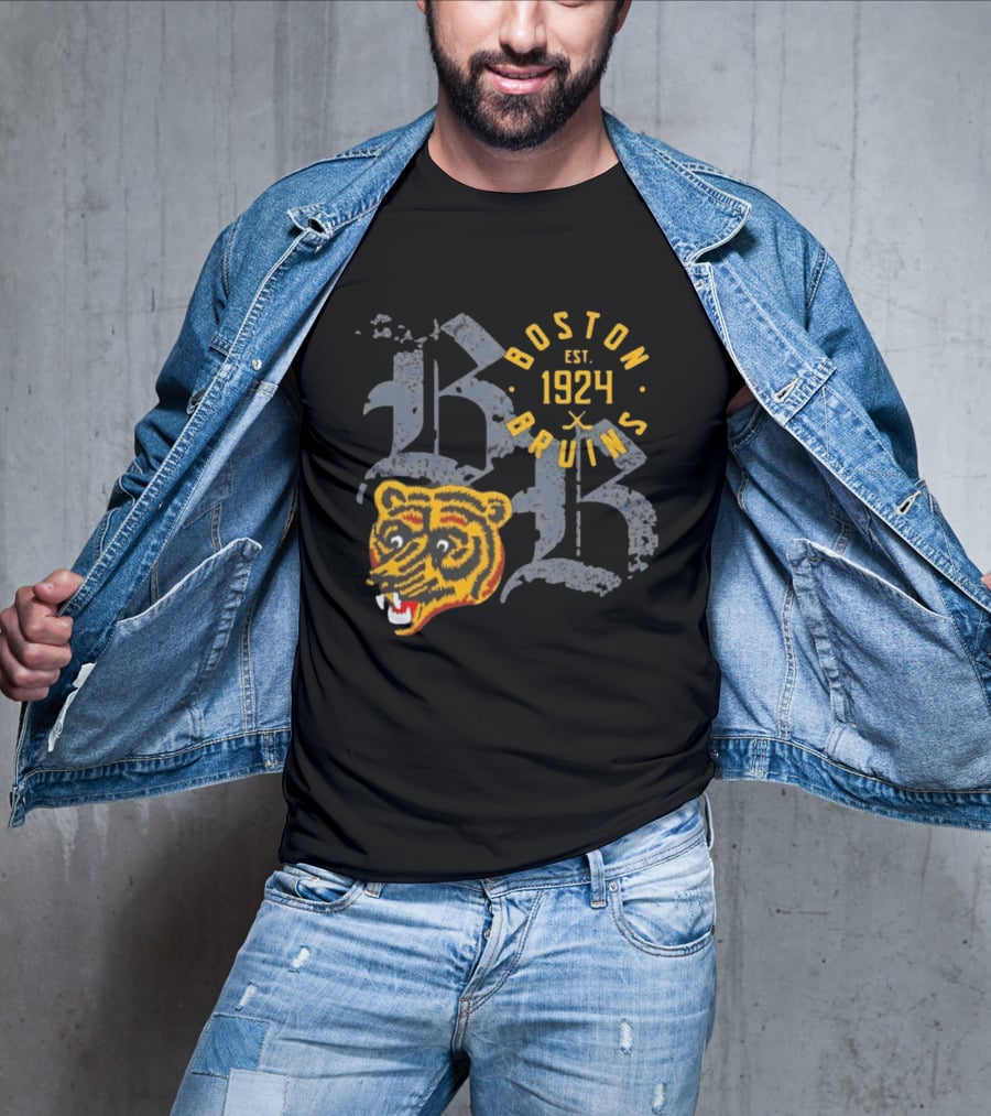 Boston Bruins EST 1924 Long Haul Classic Team Bear T-Shirt