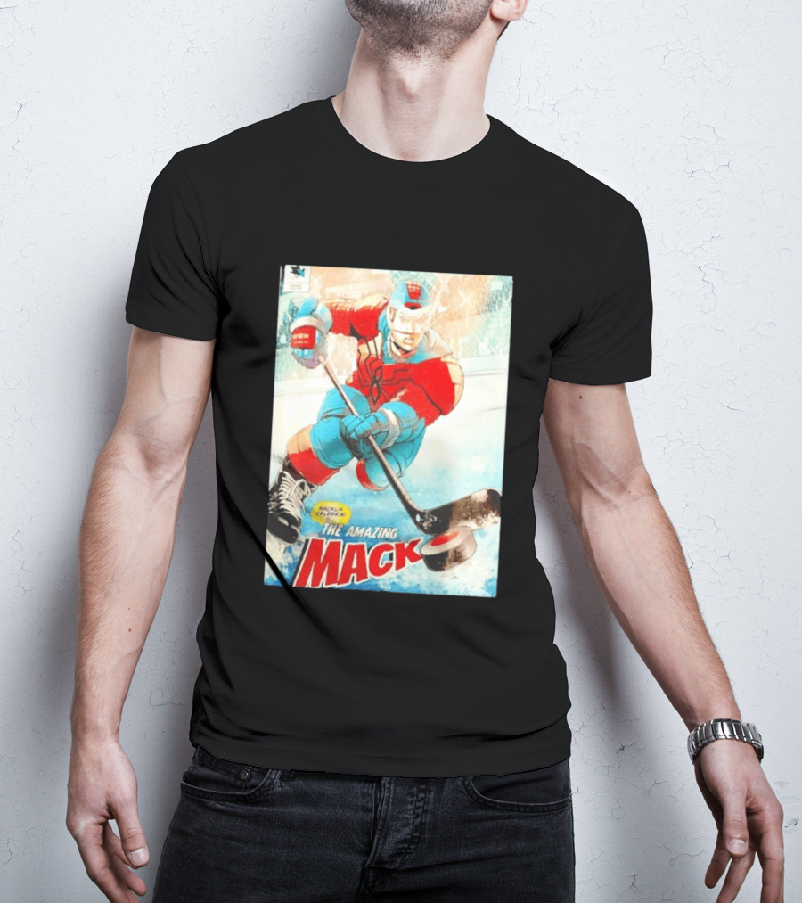 Macklin Celebrini The Amazing Mack San Jose Sharks Hockey Comic T-Shirt