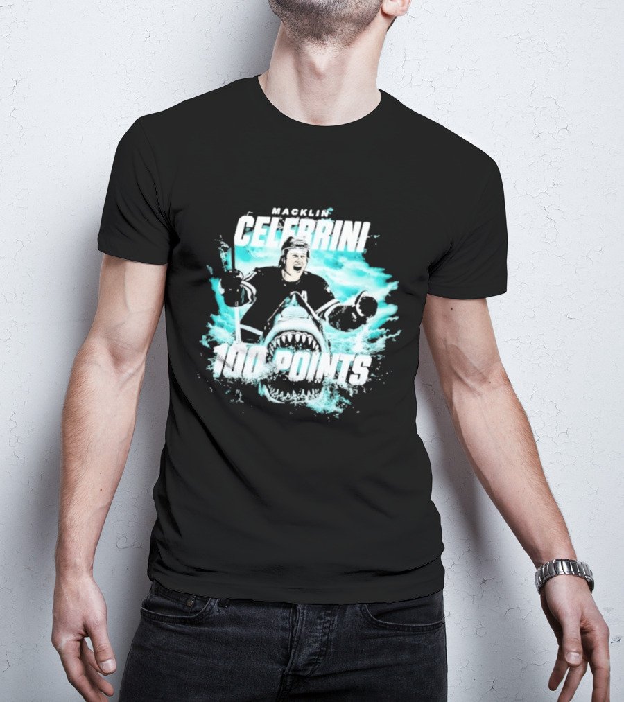 Macklin Celebrini San Jose Sharks 100 Points T-Shirt