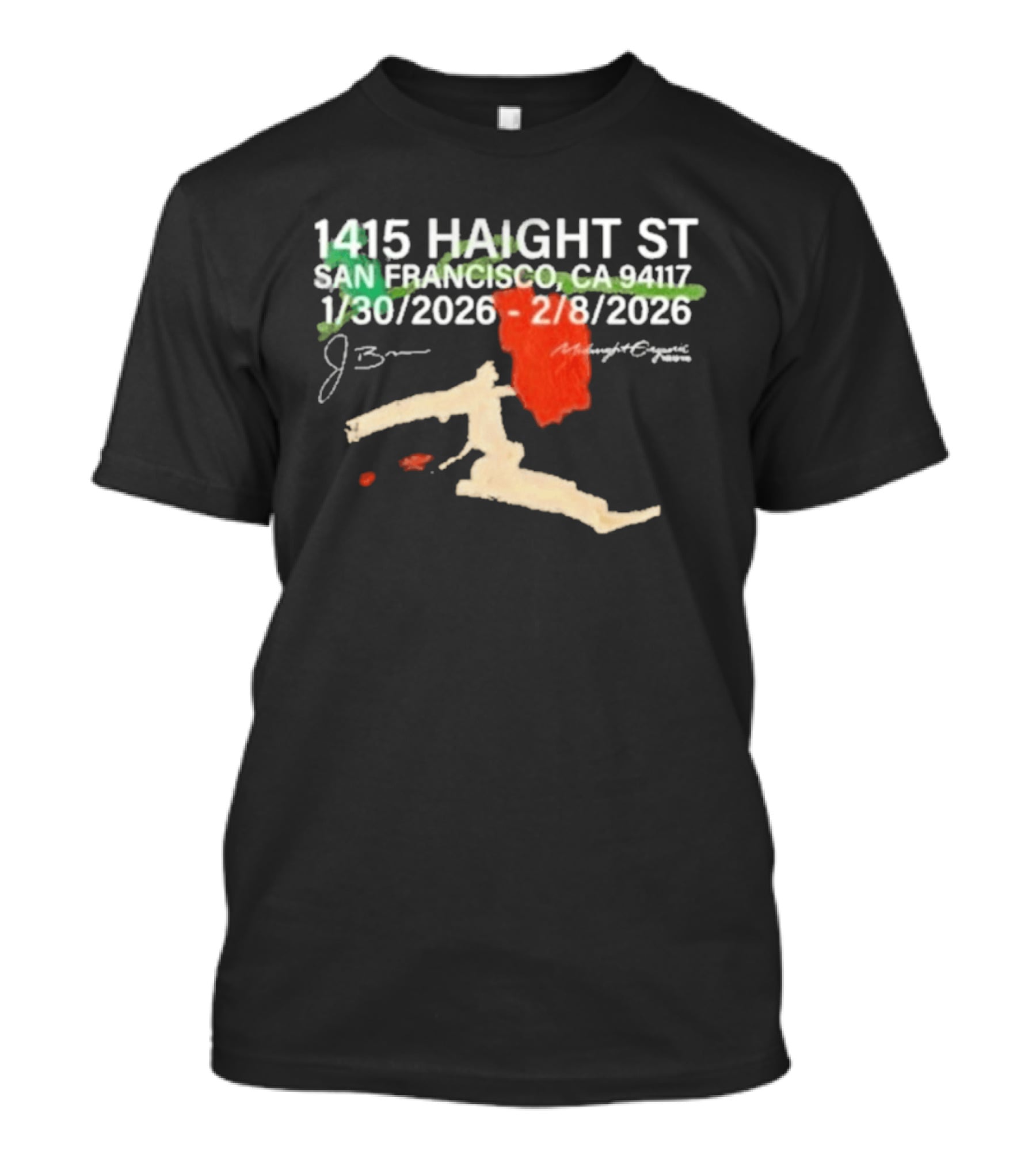 1415 Haight St San Francisco J. Brian Midnight Organic 1/30/2026 2/8/2026 T-Shirt