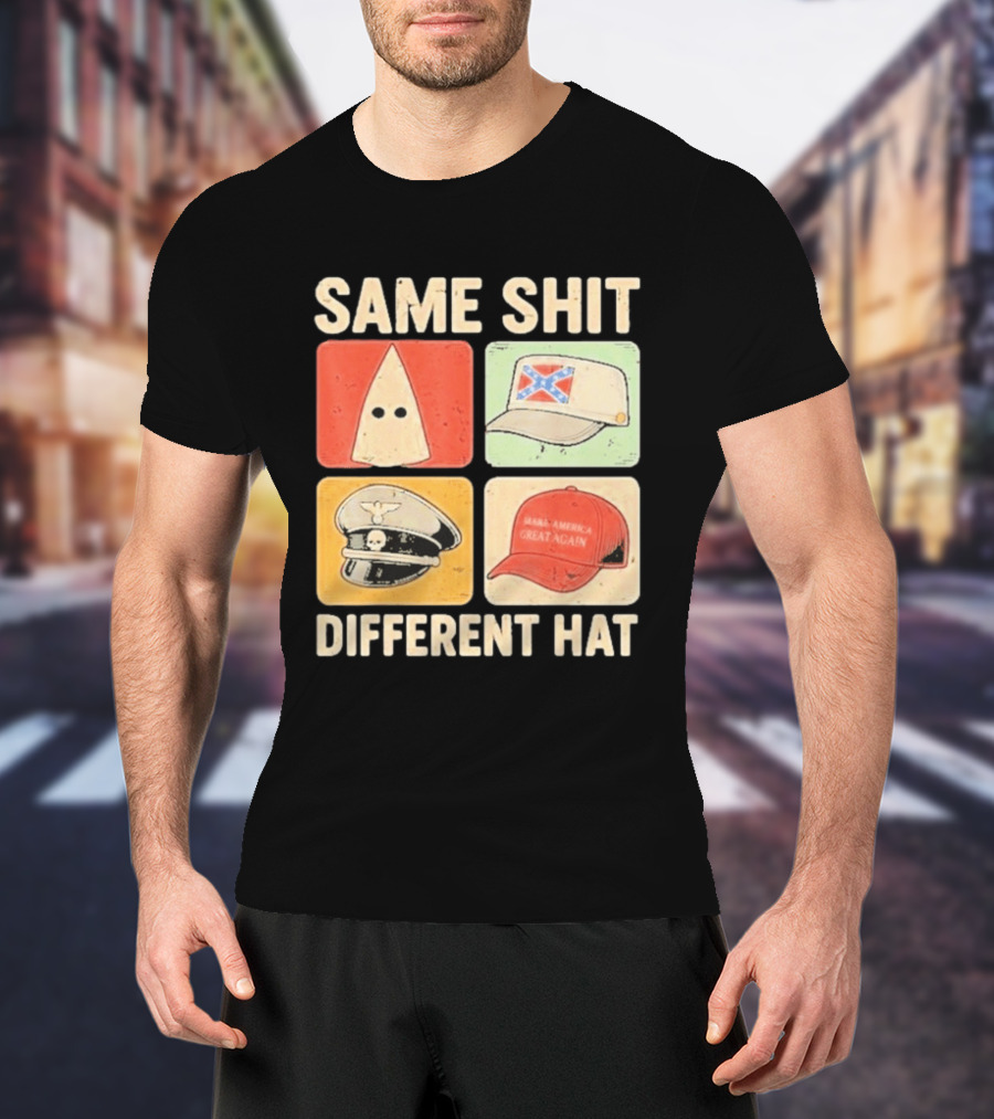 Same Shit Different Hat Ku Klux Klan Confederate Battle Flag Make America Great Again Police T-Shirt