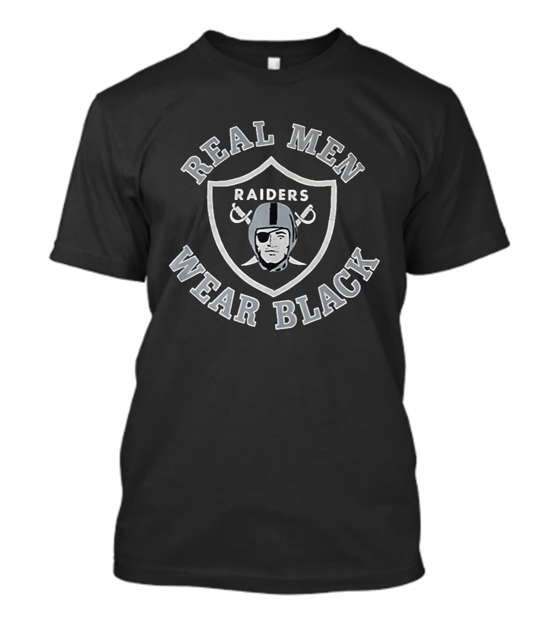 Real Men Wear Black Raiders Football Fan Gear Las Vegas Raiders T-Shirt