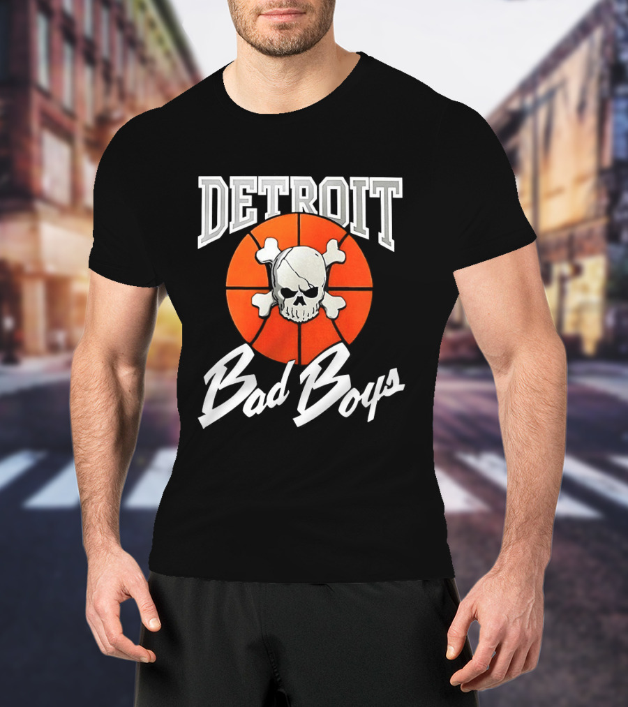 Detroit Bad Boys Skull Basketball T-Shirt