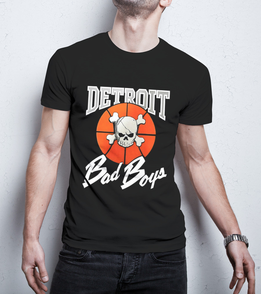 Detroit Bad Boys Skull Basketball T-Shirt
