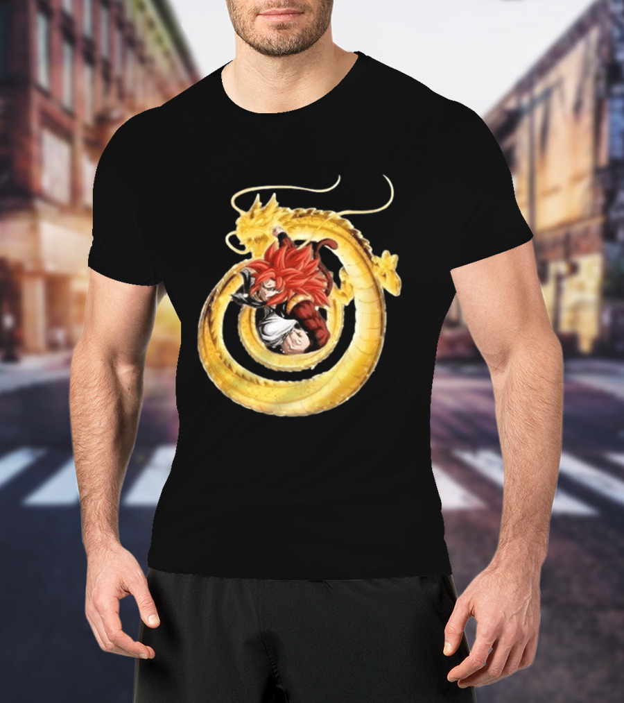 Dragon Ball Games Battle Hour 2026 Dokkan Battle Super Saiyan 4 Gogeta Shenron T-Shirt