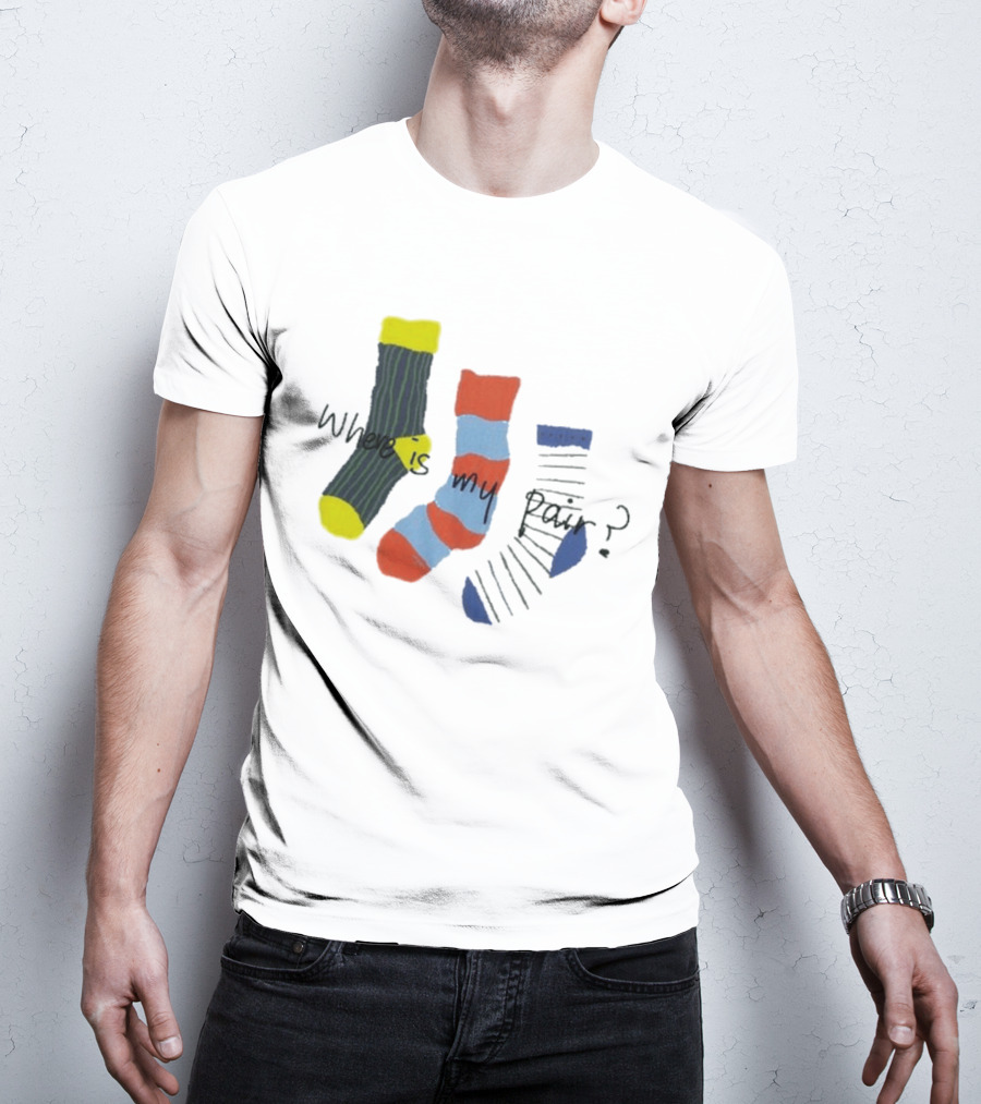 ANGLAN Where Is My Pair Socks Half T-Shirt