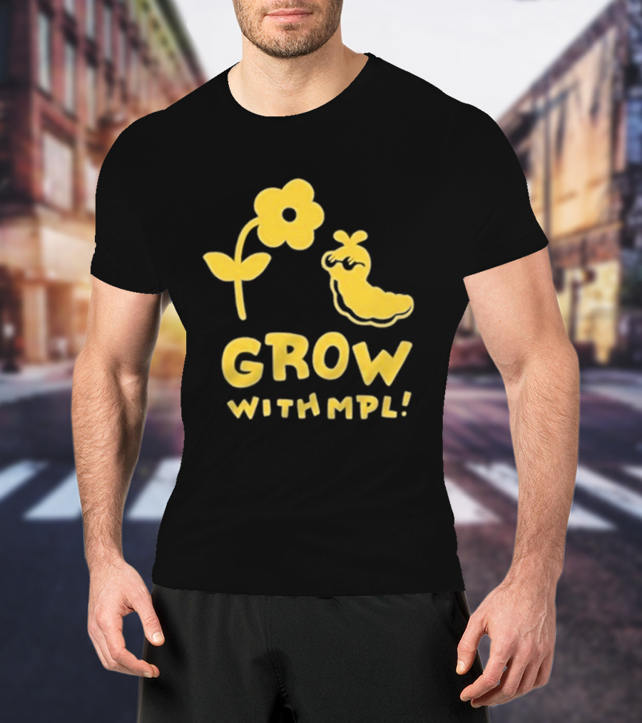 Grow With MPL Flower And Bird Yellow T-Shirt