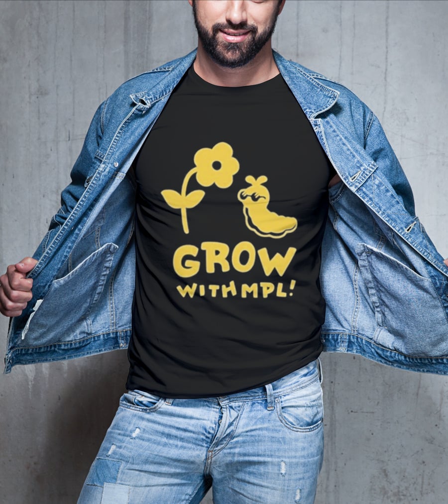 Grow With MPL Flower And Bird Yellow T-Shirt