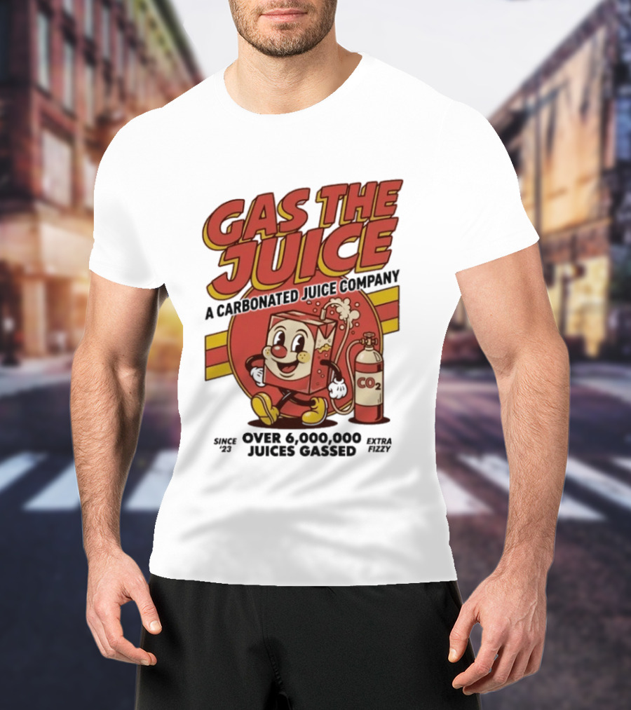 Gas The Juice A Carbonated Juice Company CO2 Juices Gassed Since 75 Retro Fizzy T-Shirt