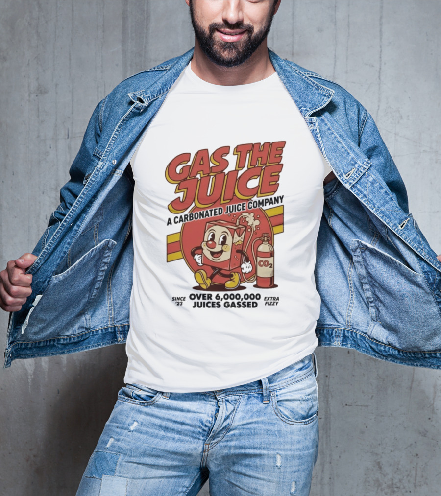 Gas The Juice A Carbonated Juice Company CO2 Juices Gassed Since 75 Retro Fizzy T-Shirt
