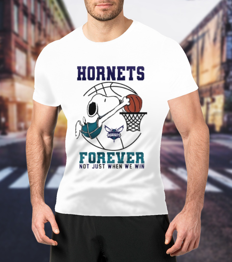 Hornets Snoopy Dunking Basketball Forever Not Just When We Win T-Shirt