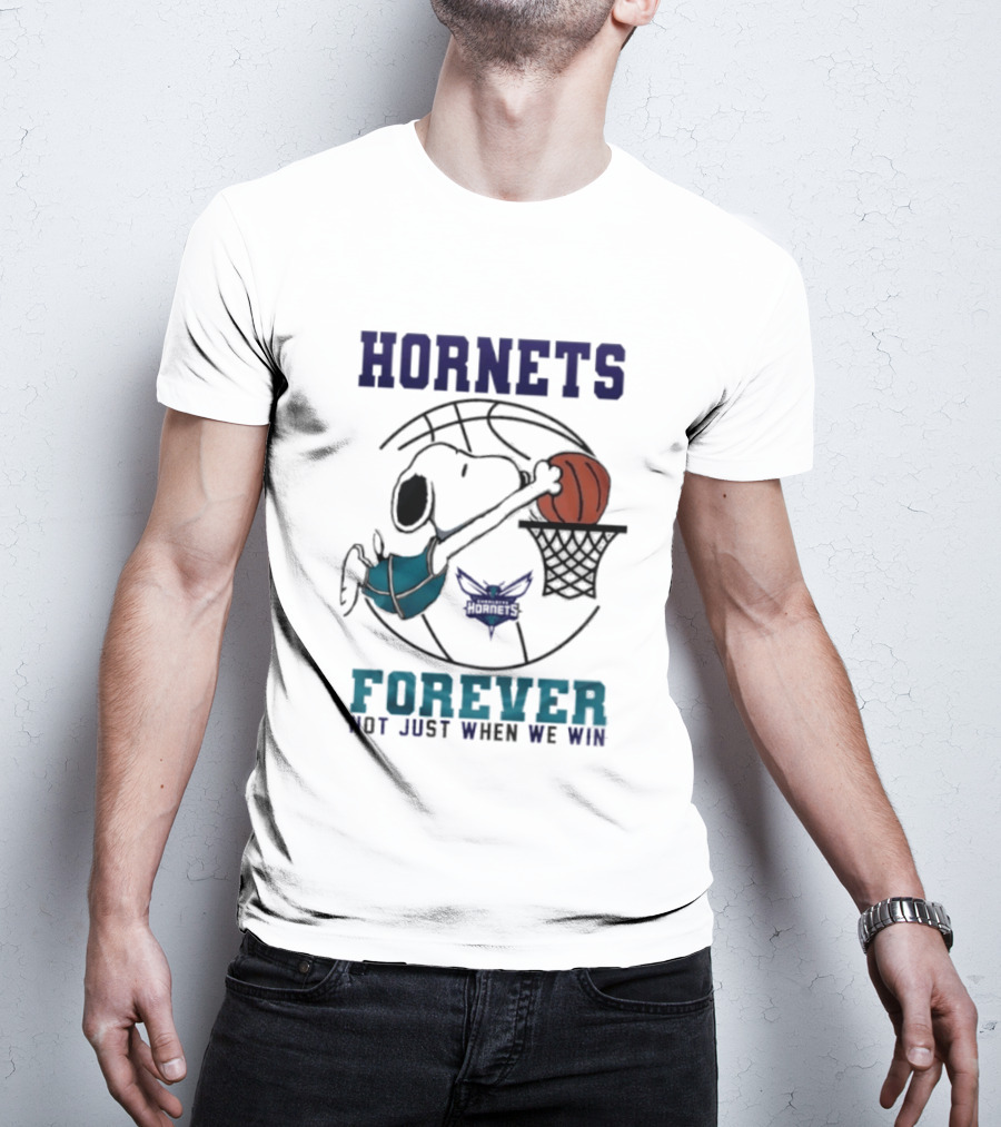 Hornets Snoopy Dunking Basketball Forever Not Just When We Win T-Shirt