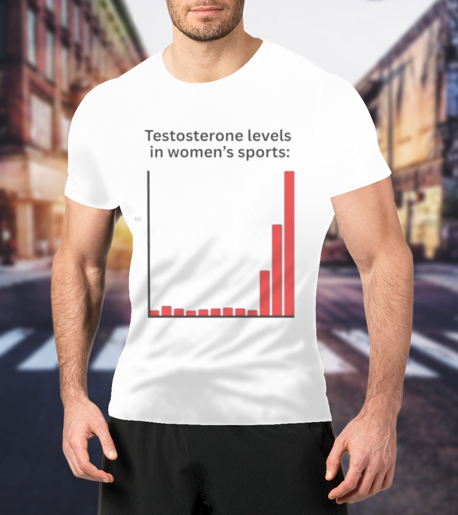 Testosterone Levels In Women's Sports Bar Graph Analysis T-Shirt