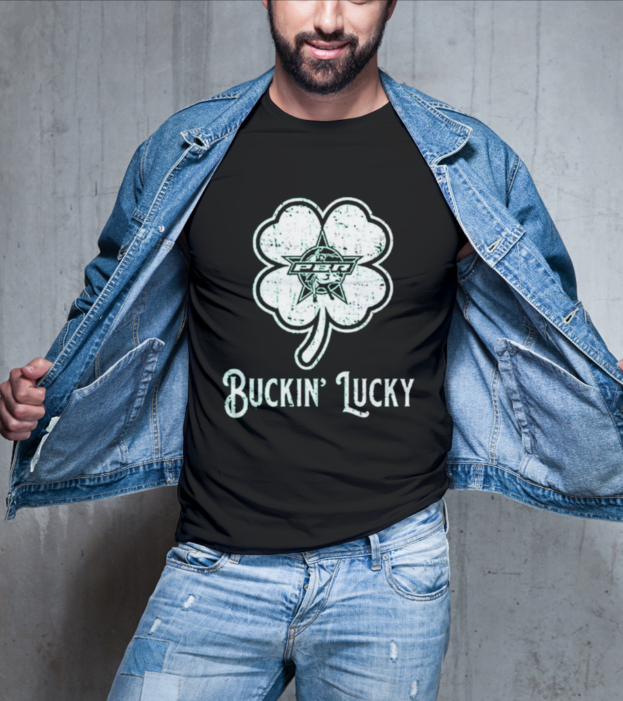 Pbr Buckin' Lucky St. Patrick's Day Clover T-Shirt