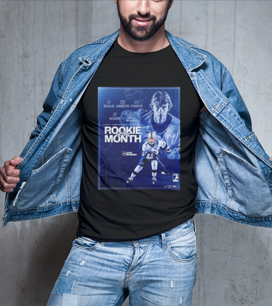 Rookie Of The Month Gavin McKenna 72 Penn State Nittany Lions Hockey Goals Assists Points T-Shirt