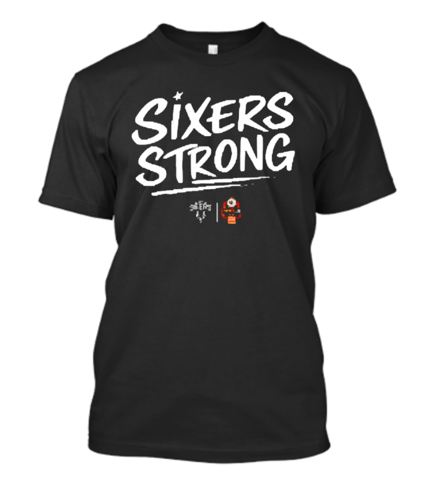 Sixers Strong Blue Licensed Santa Basketball T-Shirt