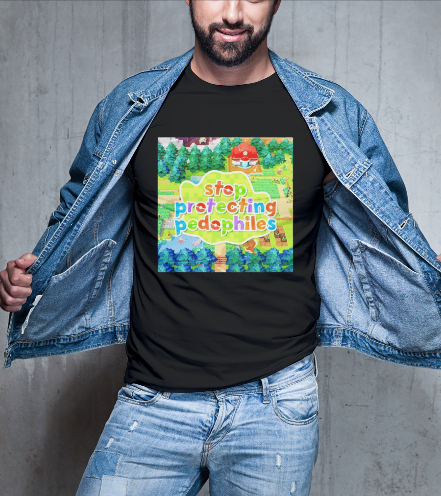 Stop Protecting Pedophiles Pokopia Generator Scenic Landscape T-Shirt