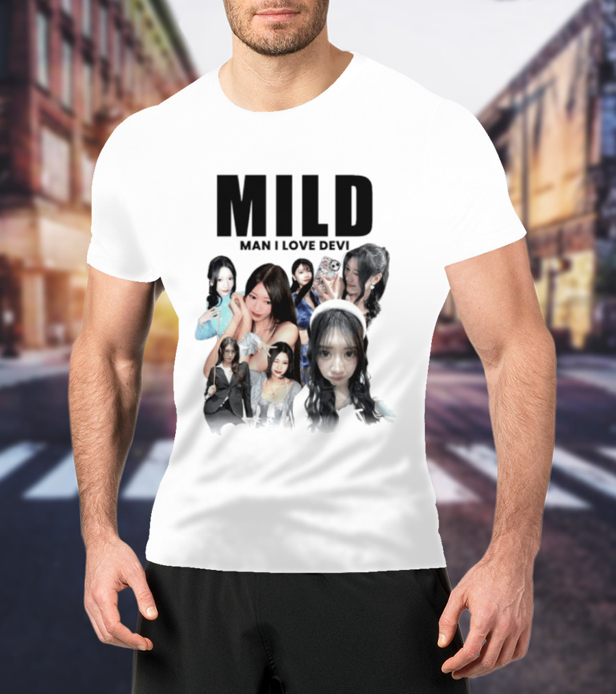 Mild Man I Love Devi Multi Portrait Collage T-Shirt