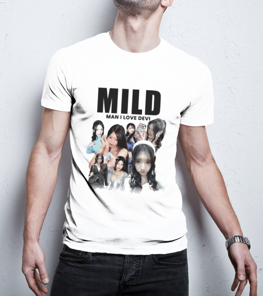 Mild Man I Love Devi Multi Portrait Collage T-Shirt