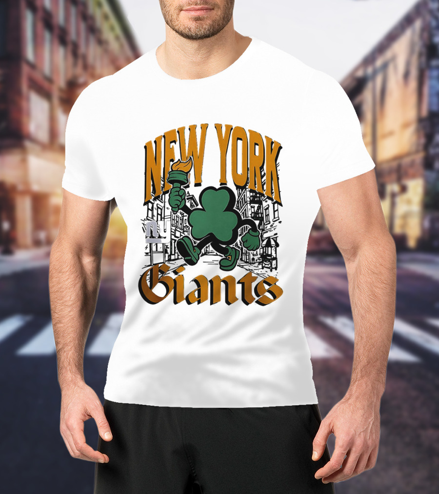 New York Giants St. Patrick's Day 2026 Shamrock Torch Running T-Shirt