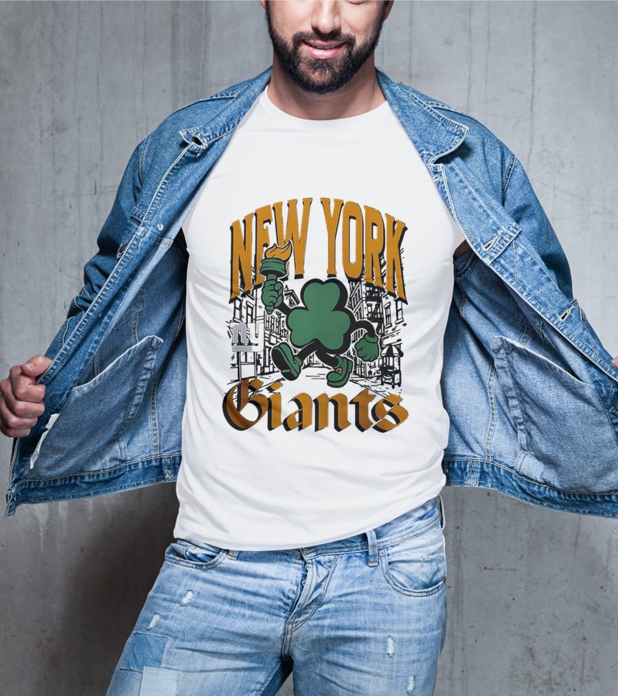 New York Giants St. Patrick's Day 2026 Shamrock Torch Running T-Shirt