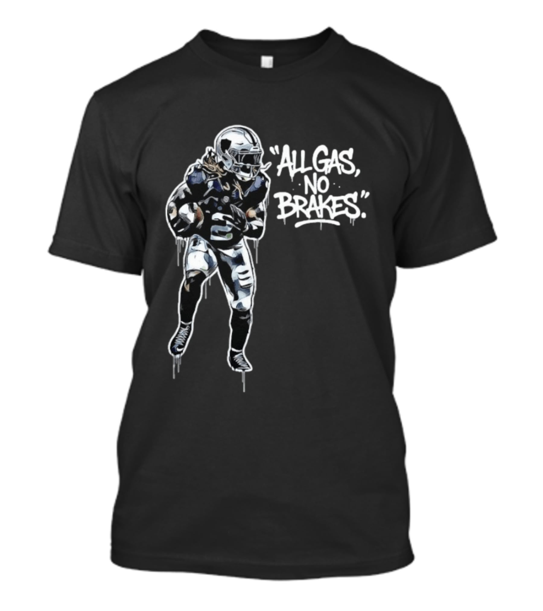 Las Vegas Raiders All Gas No Brakes Ashton Jeanty Football Player T-Shirt