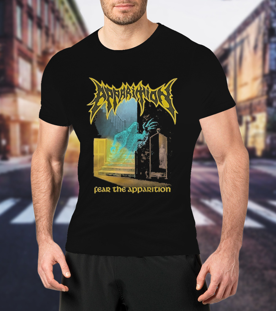 Apparition Fear The Apparition Spooky Ghostly Spirit Doorway T-Shirt