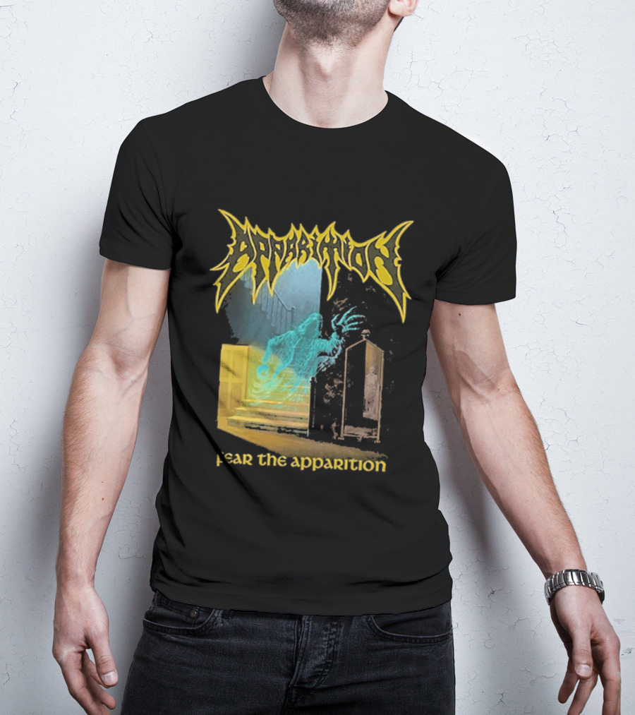 Apparition Fear The Apparition Spooky Ghostly Spirit Doorway T-Shirt
