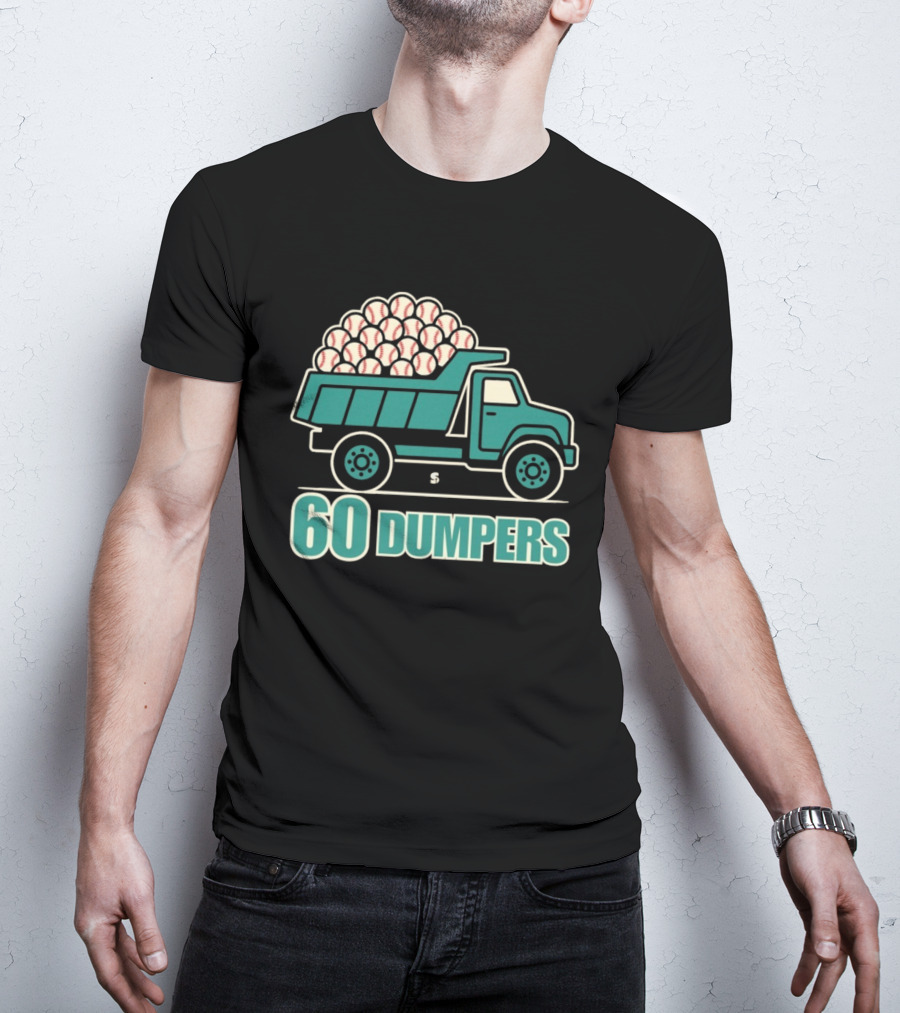 Seattle Mariners Cal Raleigh 60 Dumpers Baseball Truck Historic Season T-Shirt