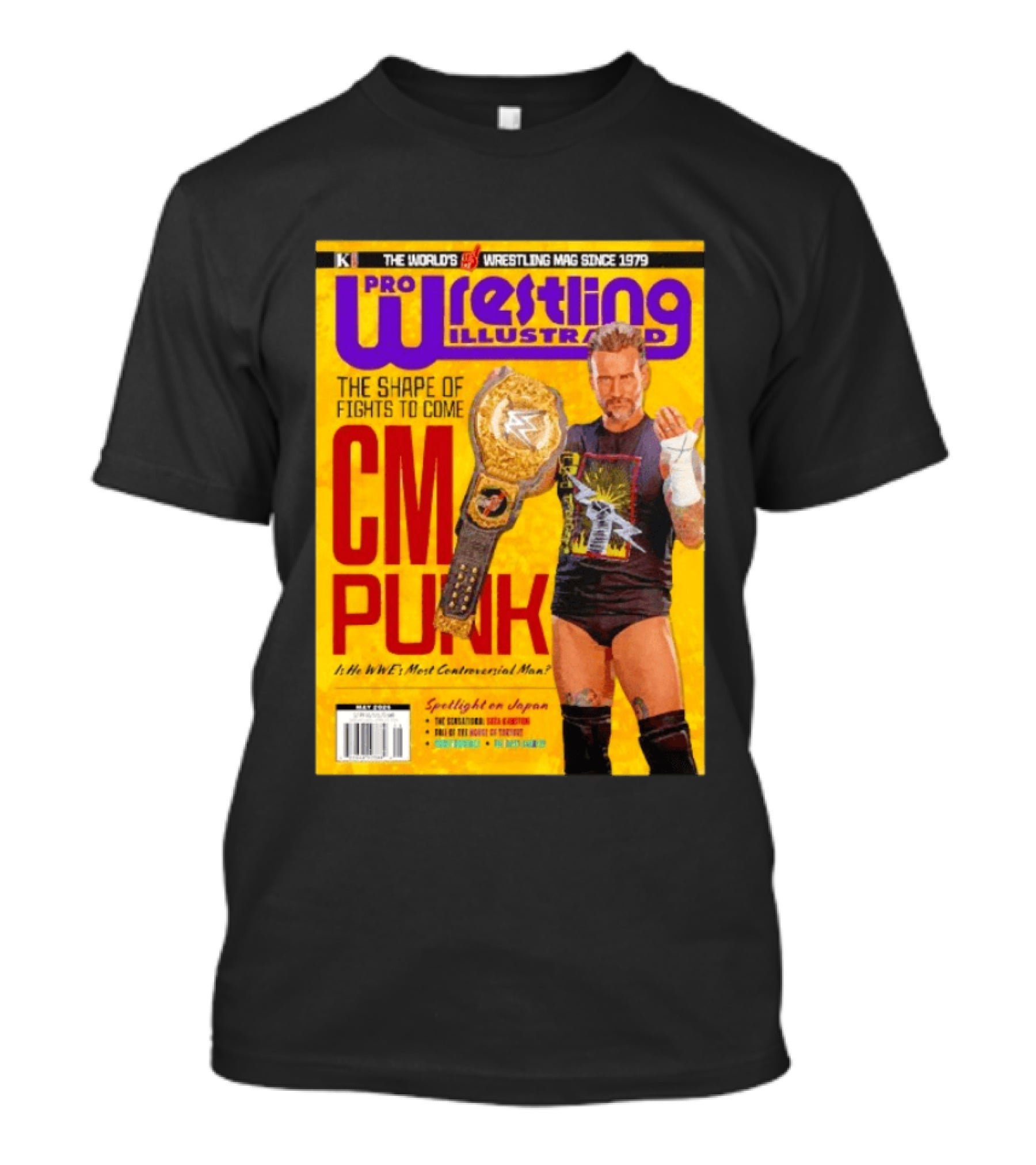 Pro Wrestling Illustrated CM Punk WWE's Most Controversial Man Spotlight On Japan T-Shirt