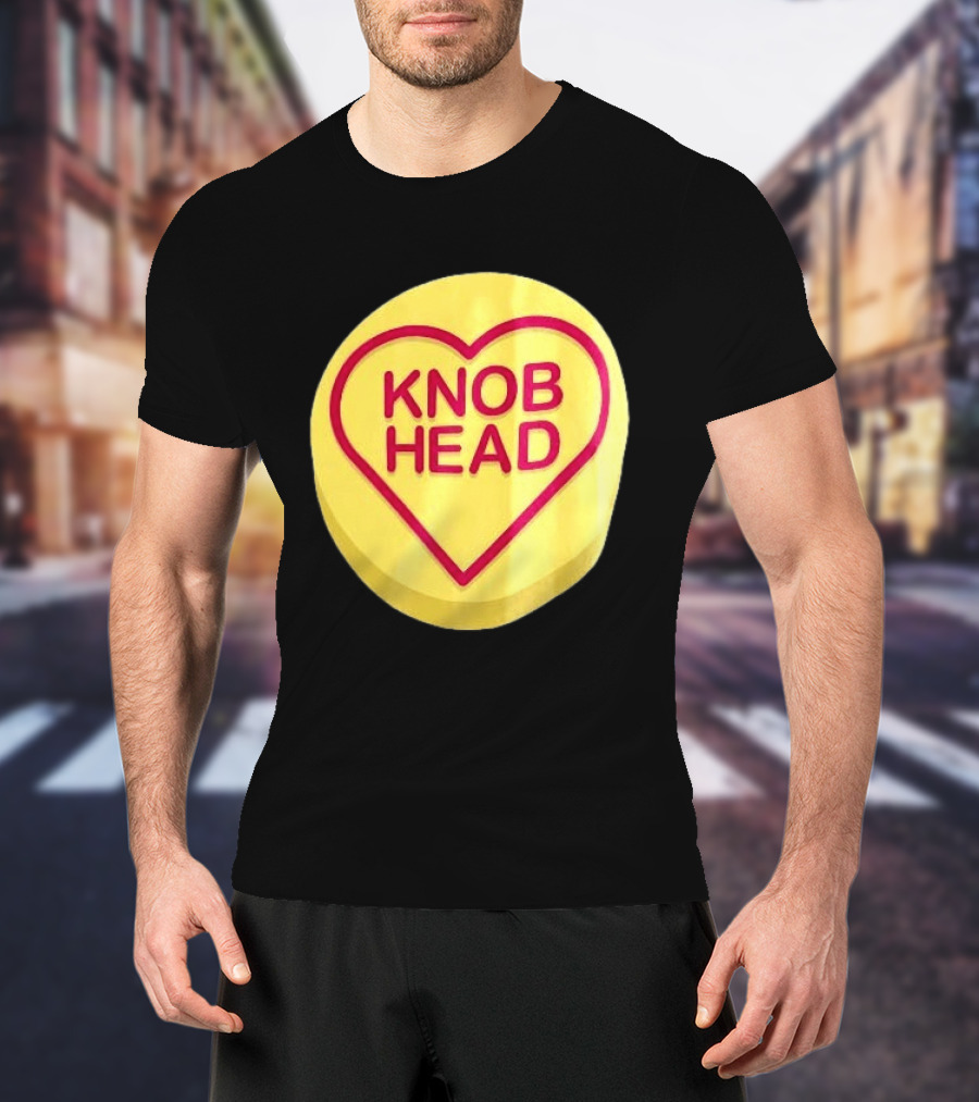 Knob Head Love Hearts Yellow Round T-Shirt