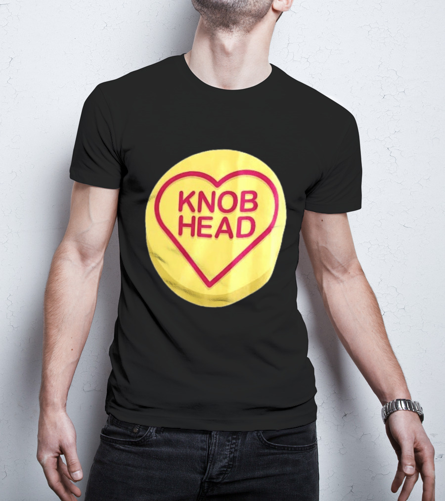 Knob Head Love Hearts Yellow Round T-Shirt