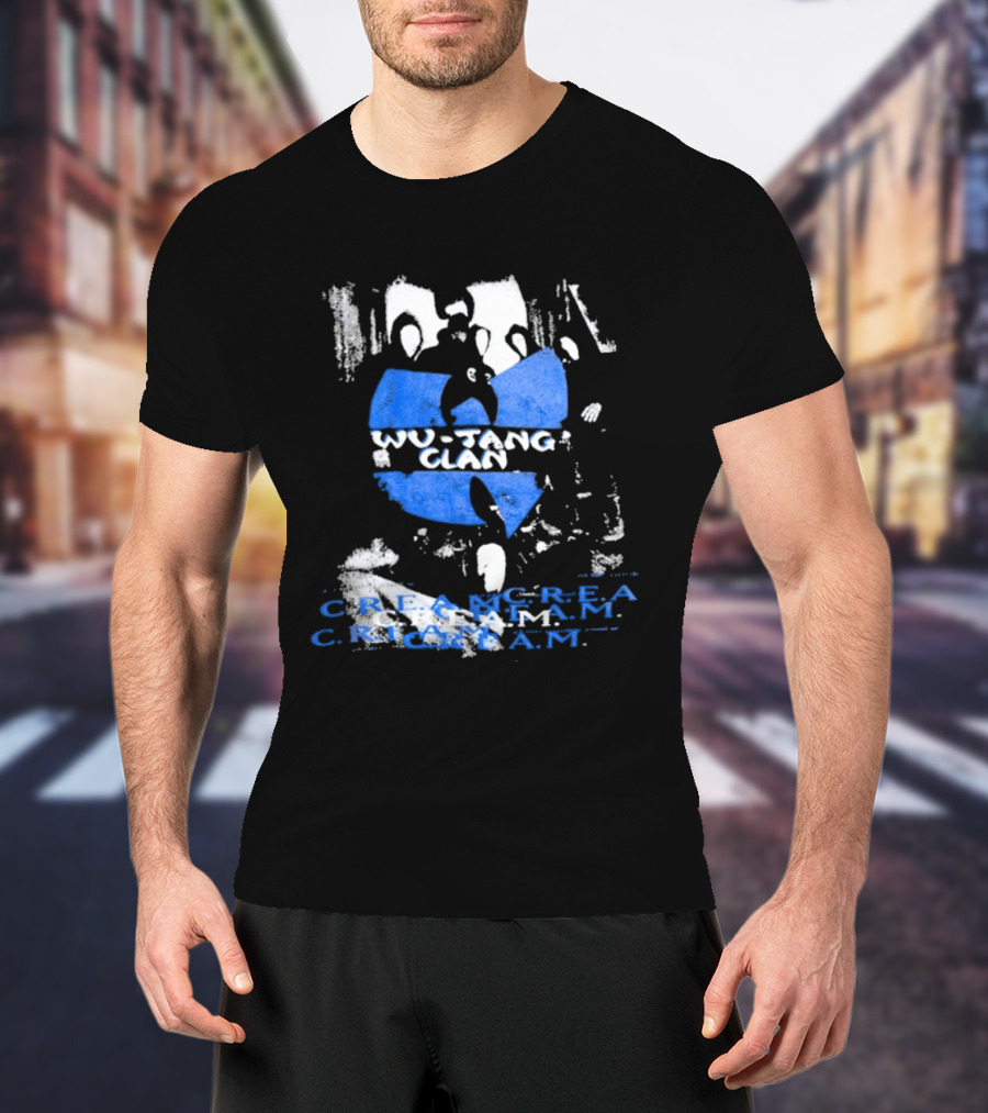 Wu Tang Clan C.R.E.A.M Repeat Logo Blue Music T-Shirt