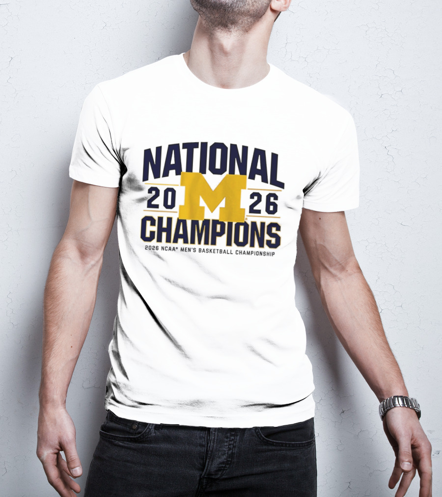 Michigan Wolverines 2026 National Champions Men's Basketball NCAA Championship T-Shirt