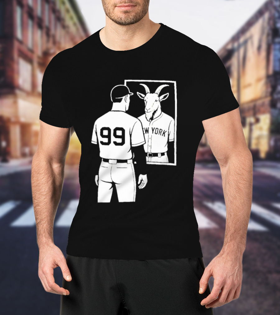 Aaron Judge GOAT Reflection New York Yankees Baseball 99 T-Shirt