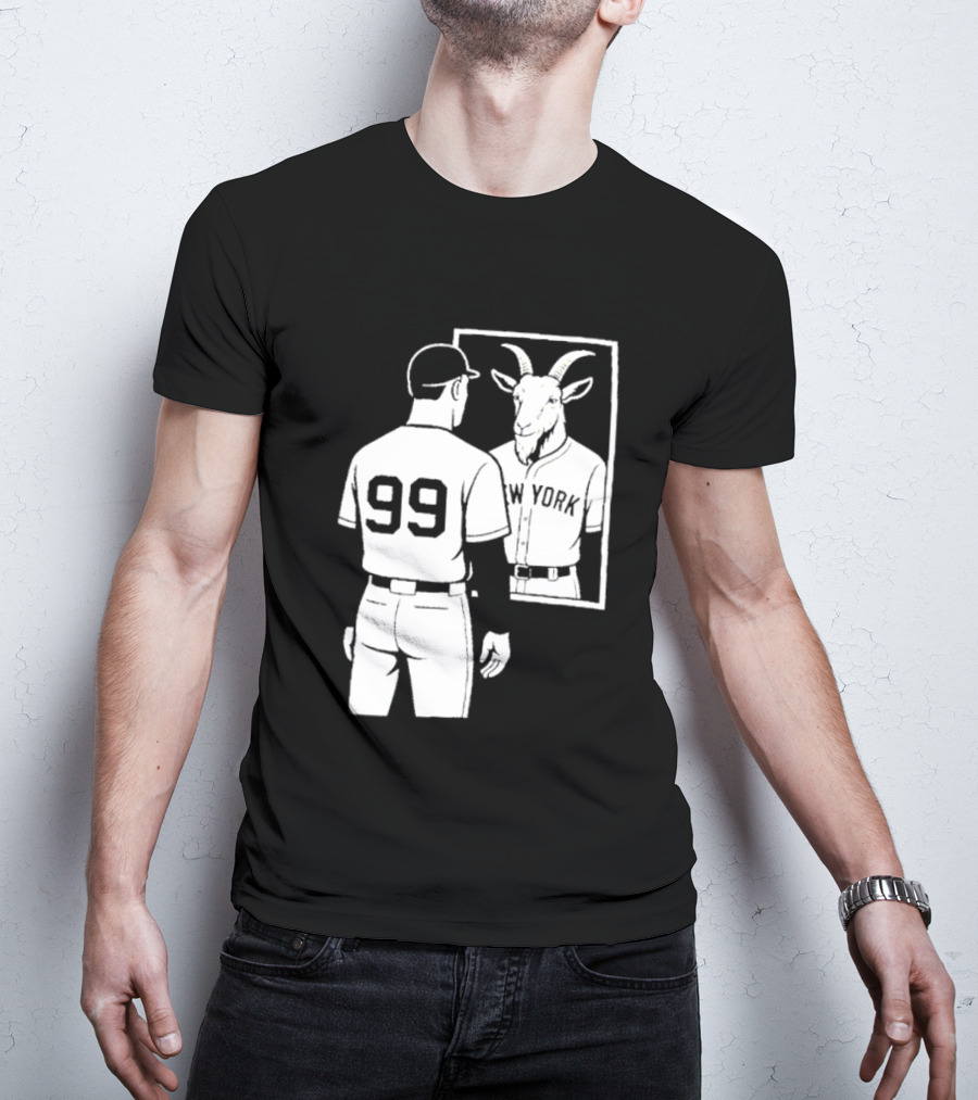 Aaron Judge GOAT Reflection New York Yankees Baseball 99 T-Shirt