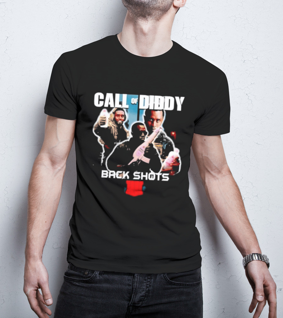 Call Of Diddy Back Shots Bootleg Action Parody Game T-Shirt