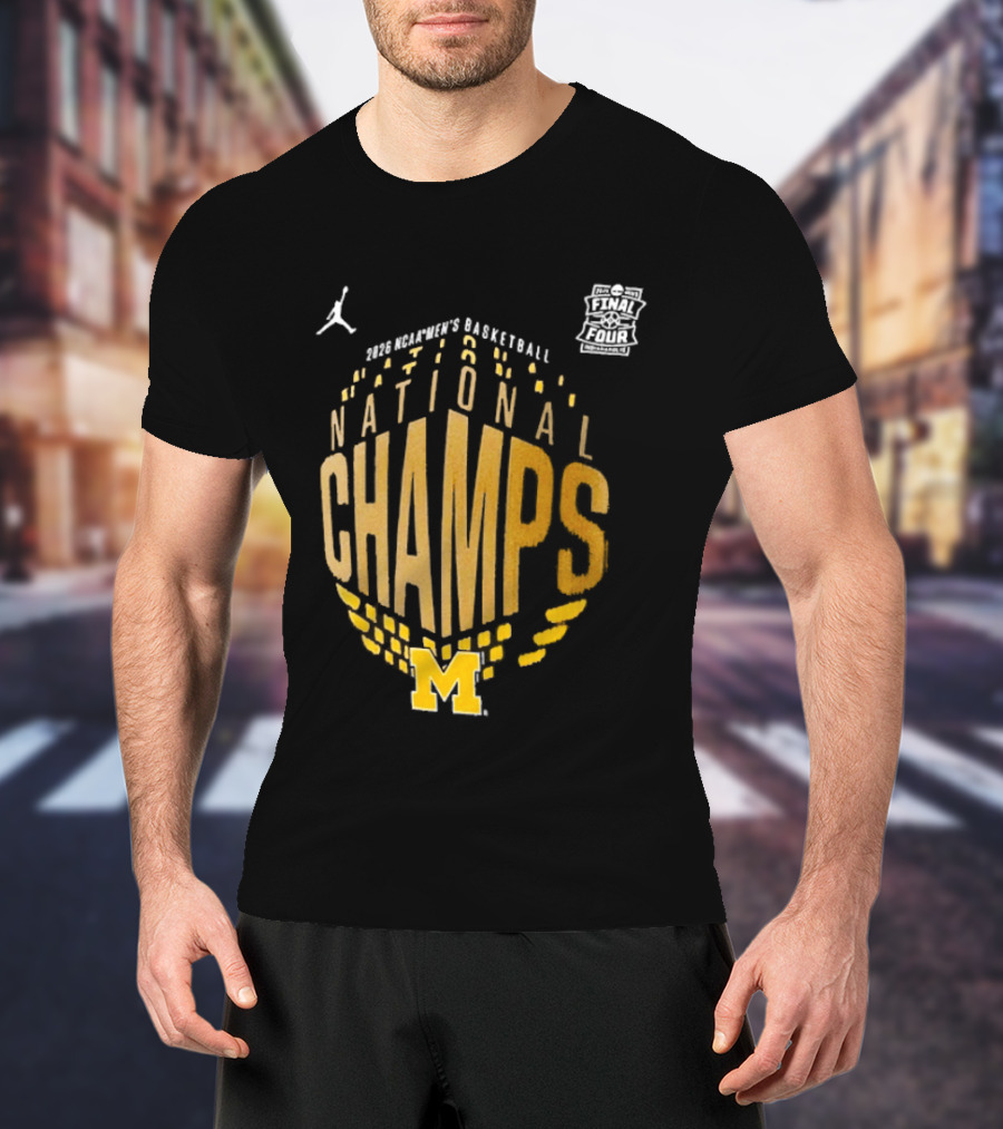 2026 Michigan Wolverines Men's Basketball National Champs Locker Room T-Shirt