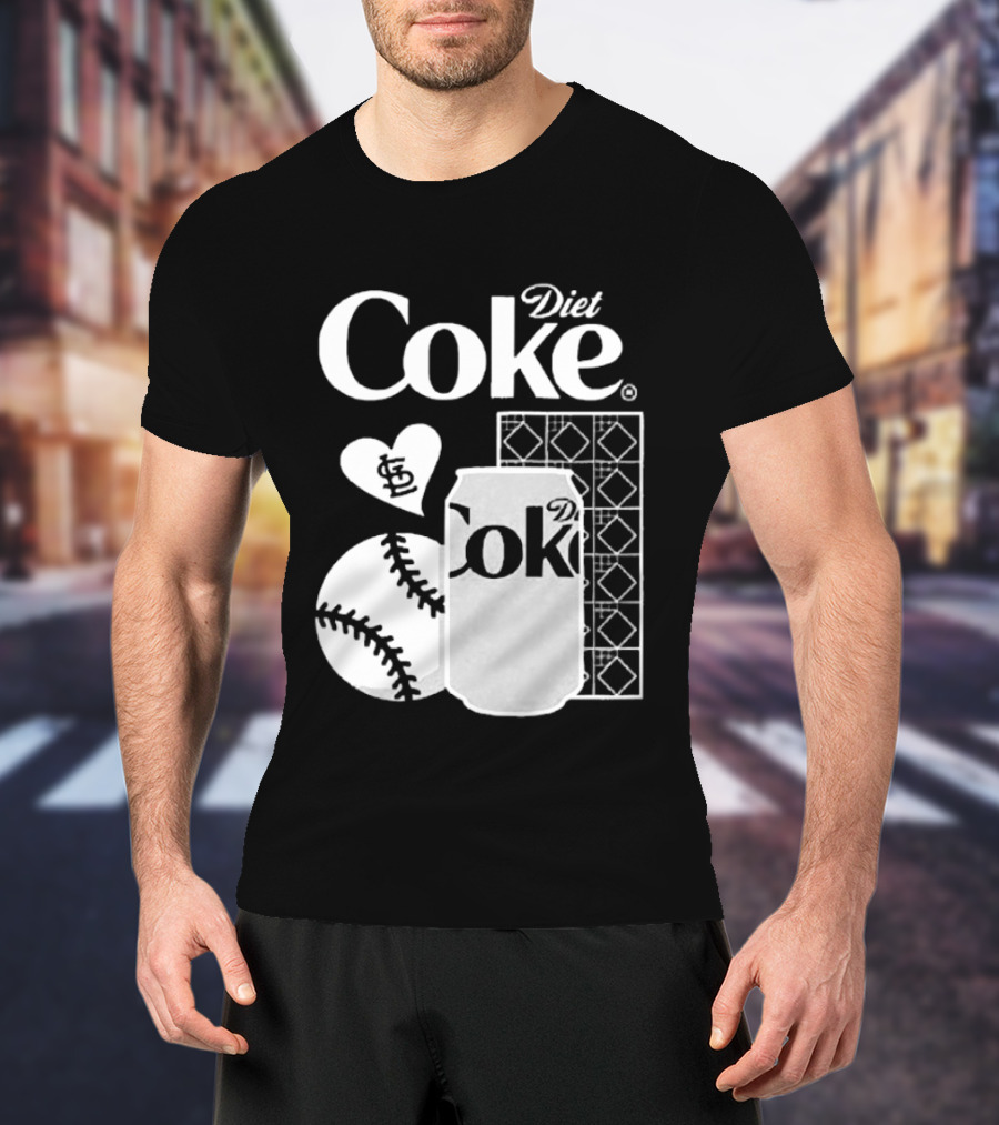 St. Louis Cardinals Diet Coke Night Baseball Can Heart 2026 T-Shirt