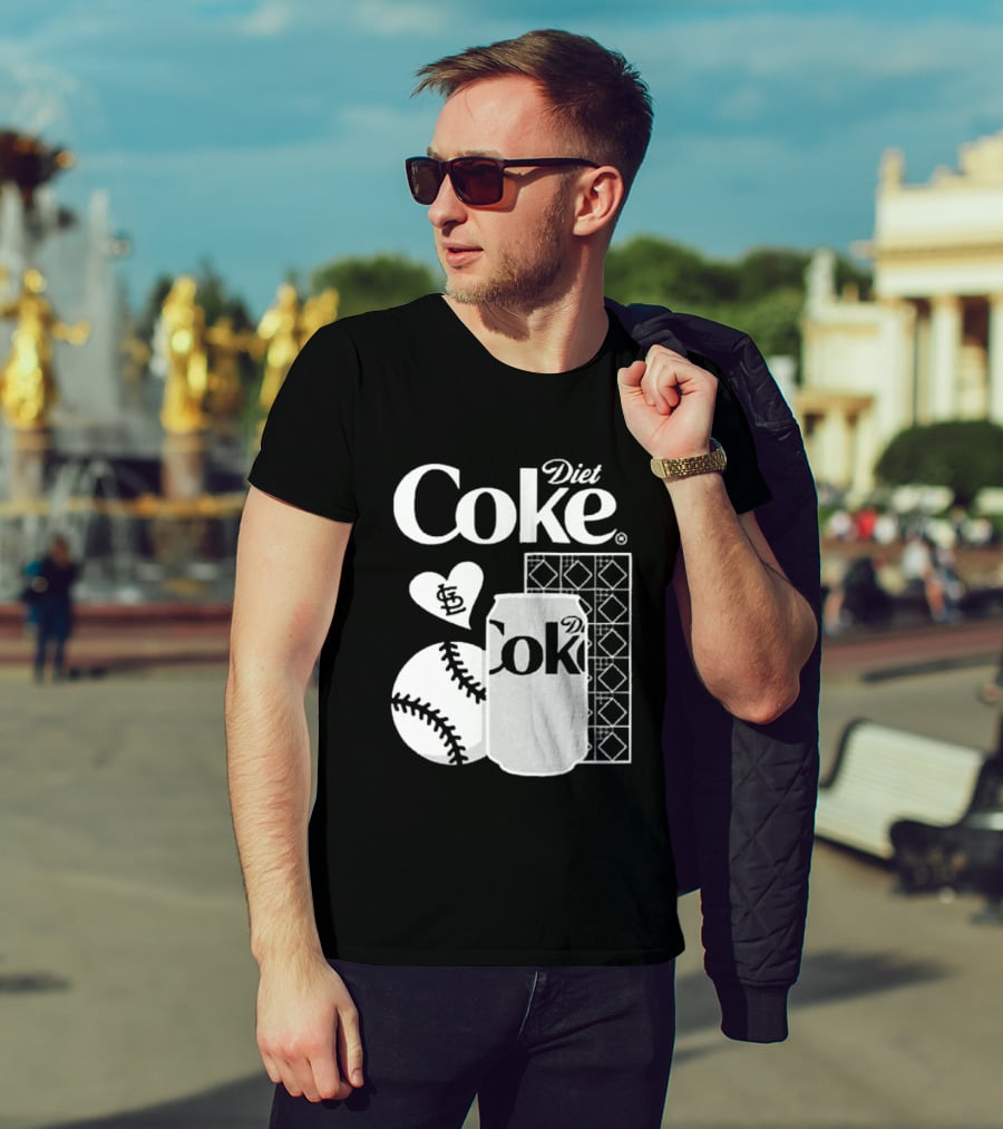 St. Louis Cardinals Diet Coke Night Baseball Can Heart 2026 T-Shirt