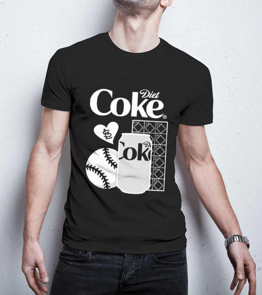 St. Louis Cardinals Diet Coke Night Baseball Can Heart 2026 T-Shirt