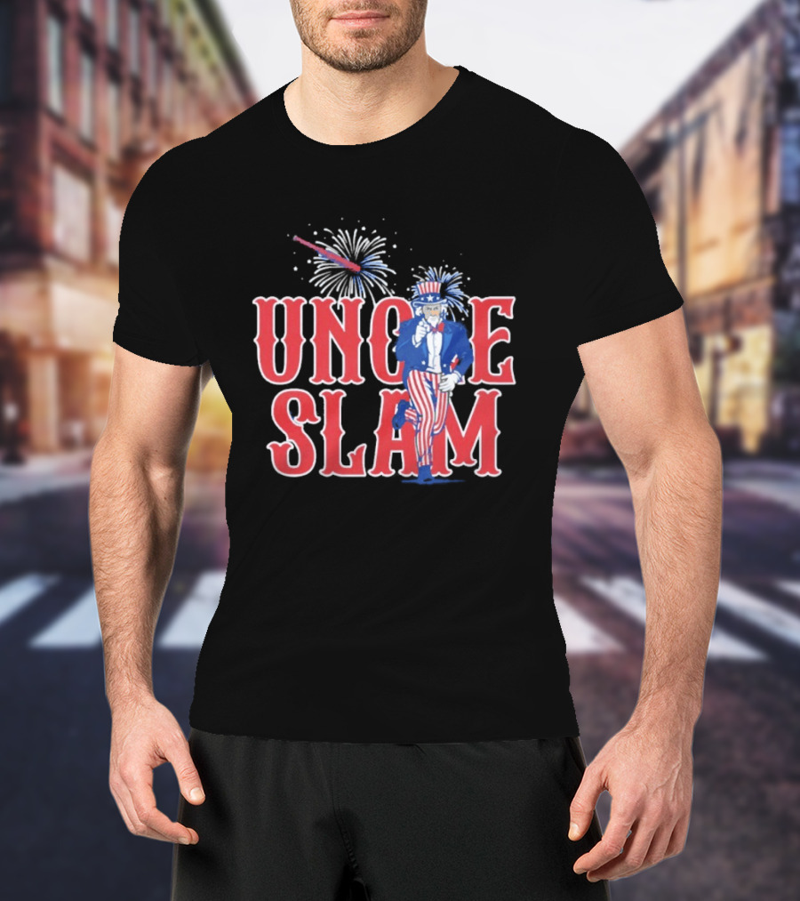 Uncle Slam Aaron Judge Team USA 2026 World Baseball Classic Uncle Sam Fireworks T-Shirt